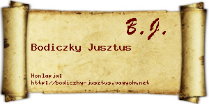 Bodiczky Jusztus névjegykártya